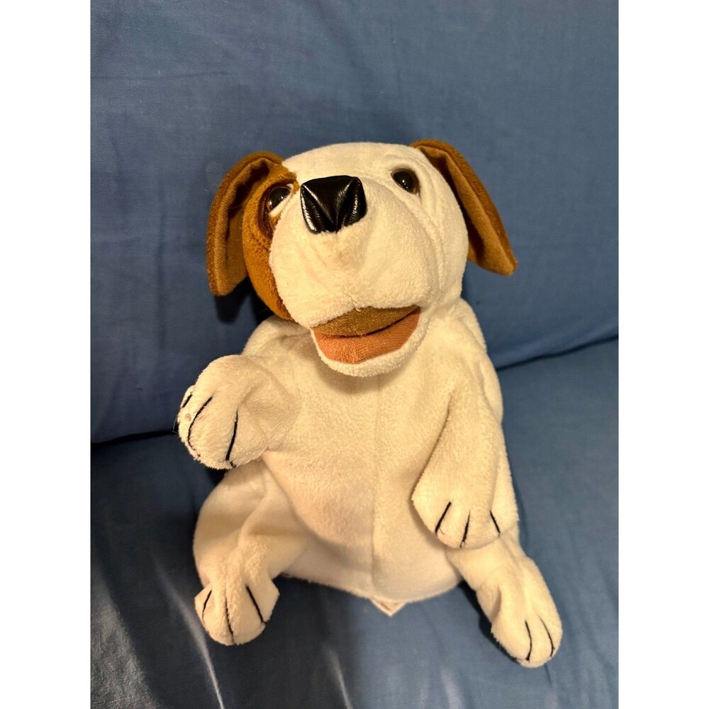 Folkmanis Folktails Jack Russell Terrier Hand Puppet White Brown Dog Plush 2422